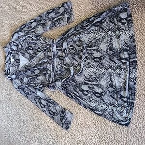 NY & Co. Black and Grey leopard print midi dress 95% Polyester 5% Spandex